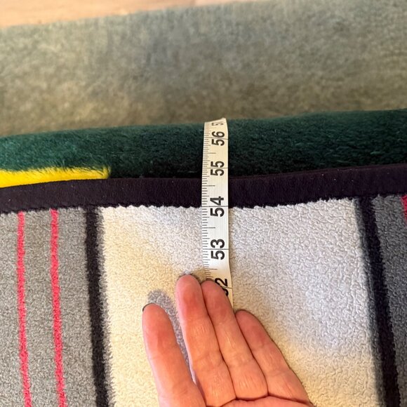 IBENA Gray & White Woven Blanket Throw with Red & Black Stripes - Picture 4 of 6